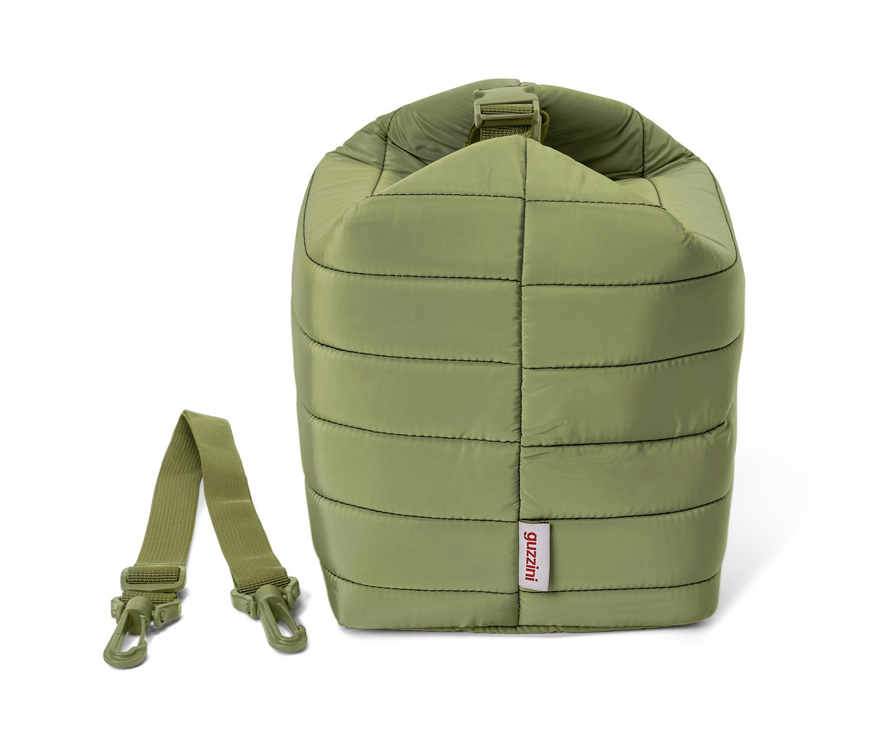 Grüne Kühltasche mit Gurt.