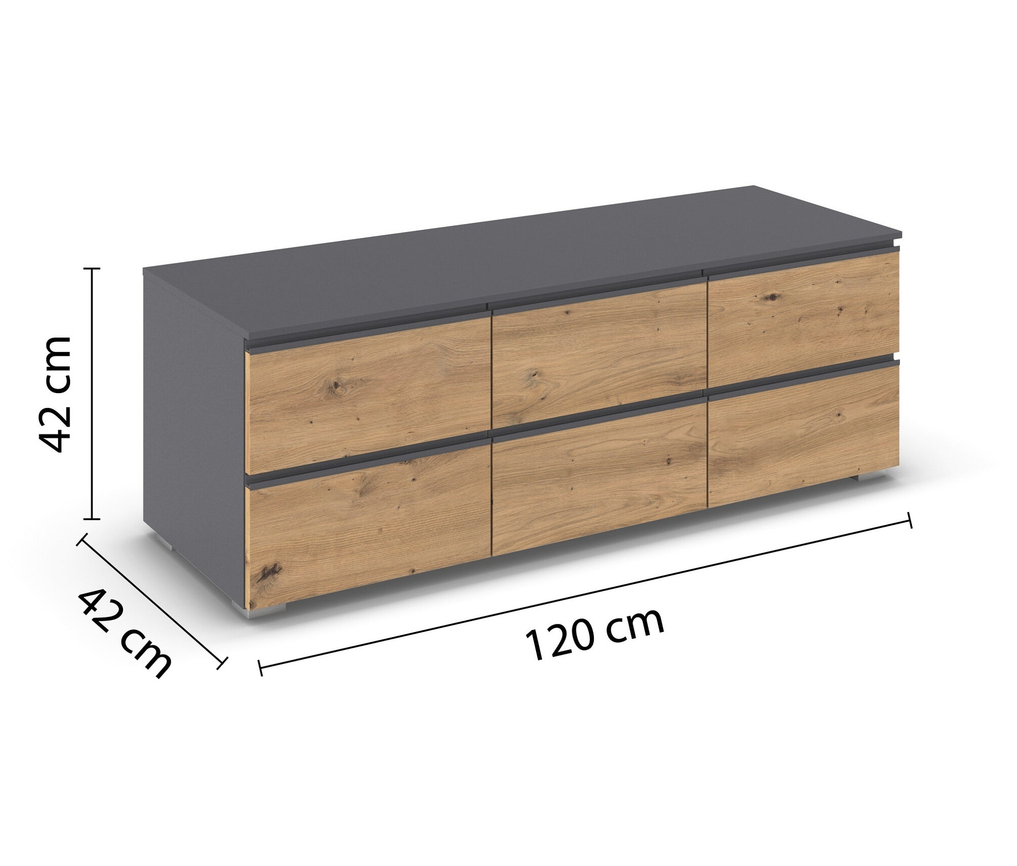 Thumbnail - rauch TV-Element »Joel« - 120x42x42cm - grau - Holz / Holz