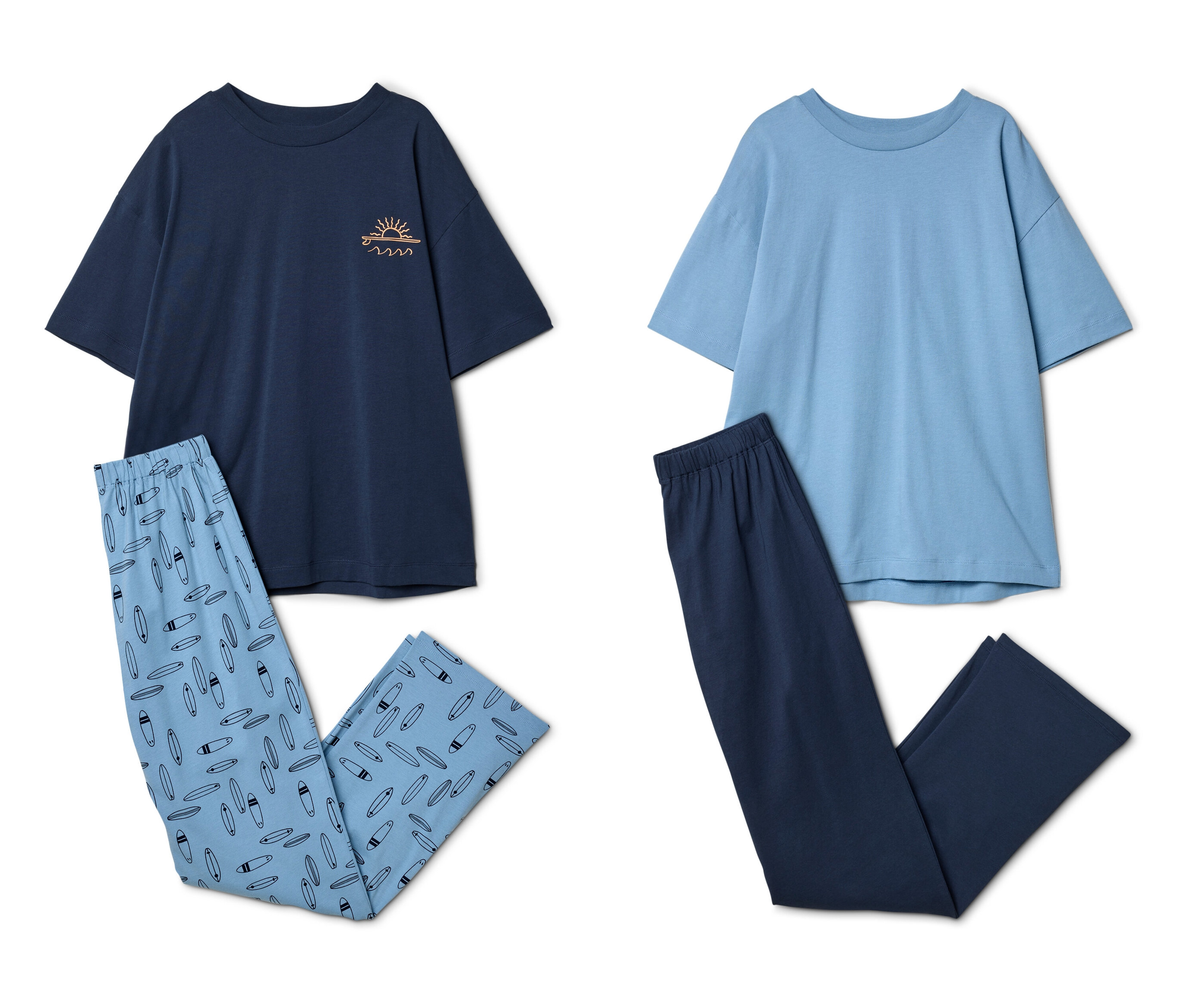 Tchibo - 2 Kinder-Kurzarm-Pyjamas - Gr. 134/140 - dunkelblau
