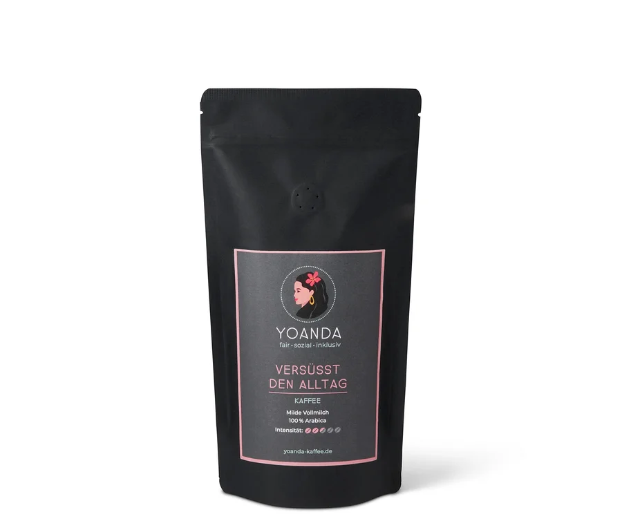 Eine Packung Yoanda - Versüßt den Alltag Filterkaffee - 250 g Ganze Bohne.