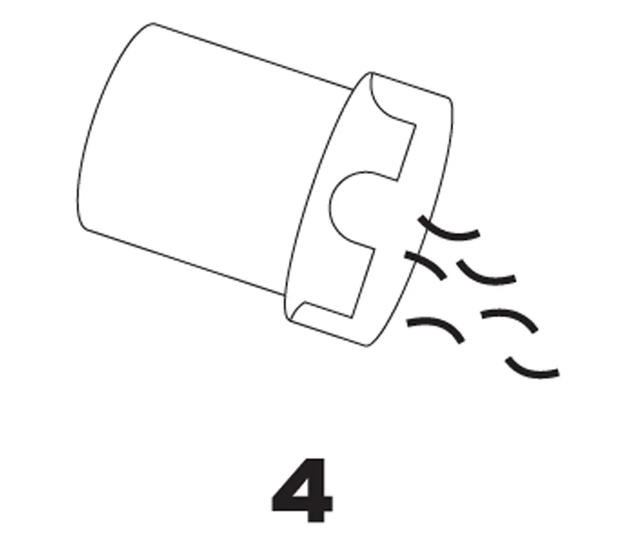 Eine Illustration zeigt ein geneigtes Gefäß, aus dem Inhalt ausgeschüttet wird, darunter die Zahl 4.