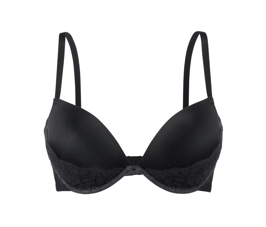 Schwarzer Push-up-BH mit Spitze.