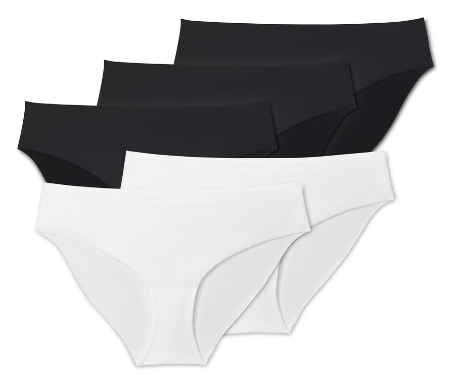 Detailansicht von 5 Magic-Cut-Slips in Schwarz und Weiss.
