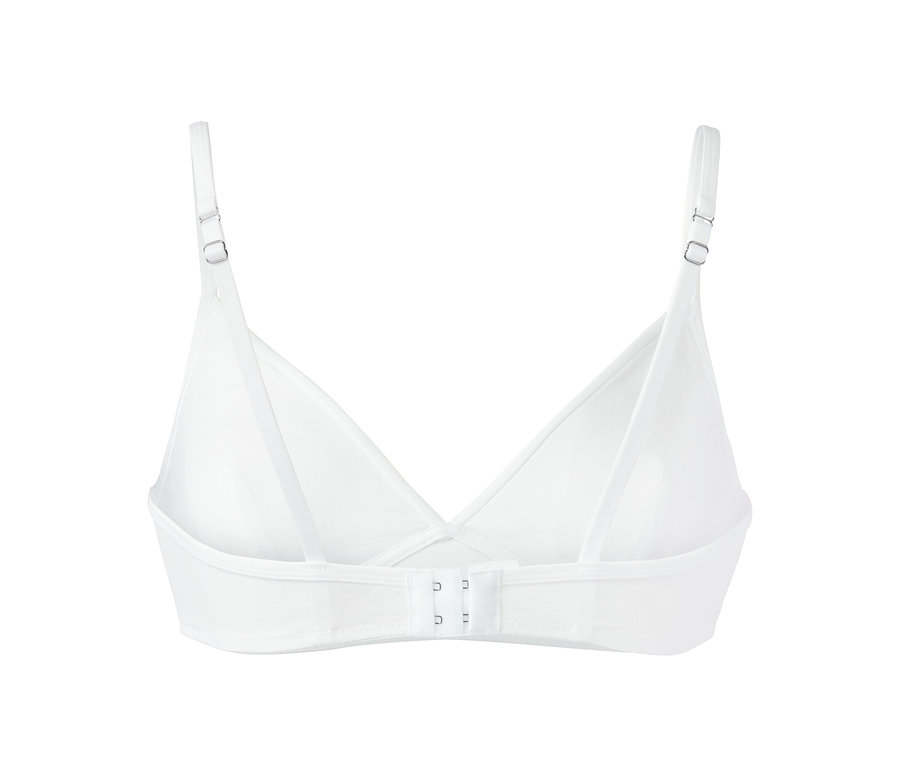 Detailansicht eines weißen Komfort-Soft-BHs aus einem 2er-Set.
