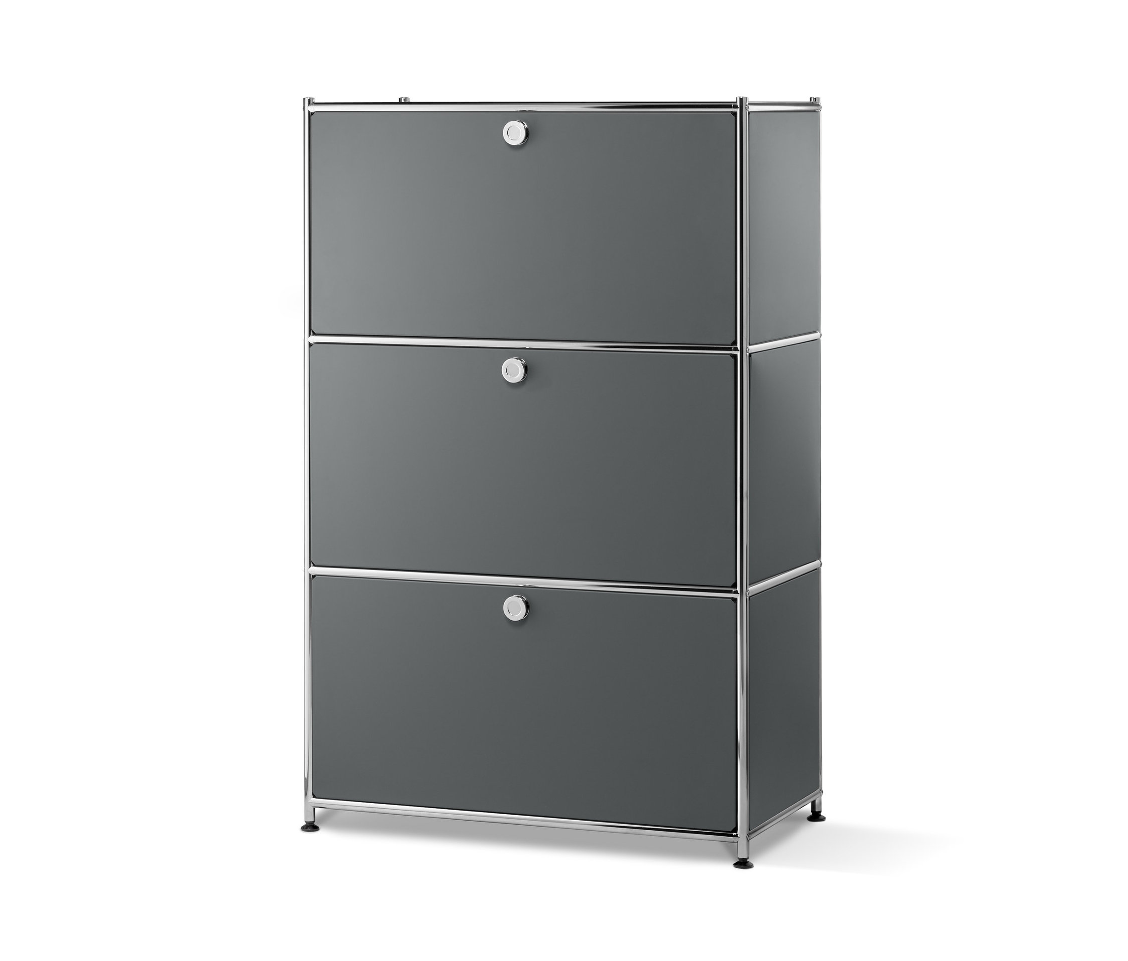 Tchibo - Regal Metall »Cn3« mit 3 Klappenfächern - 77x40x120,5cm - chrom - - Metall / Aluminium