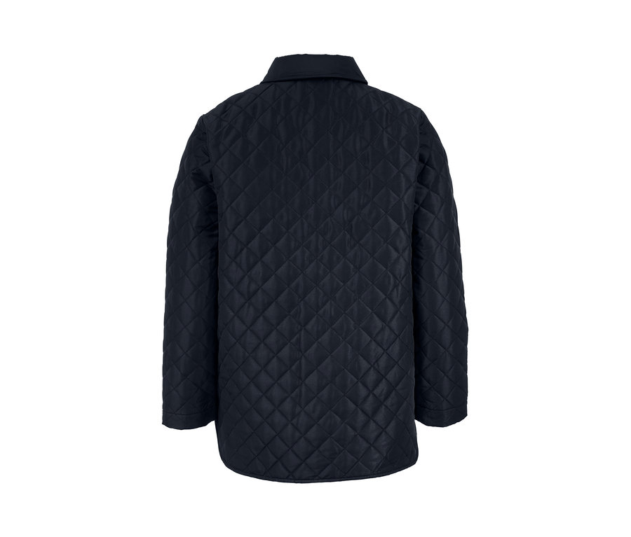 Detailansicht der Rückseite einer Steppjacke.