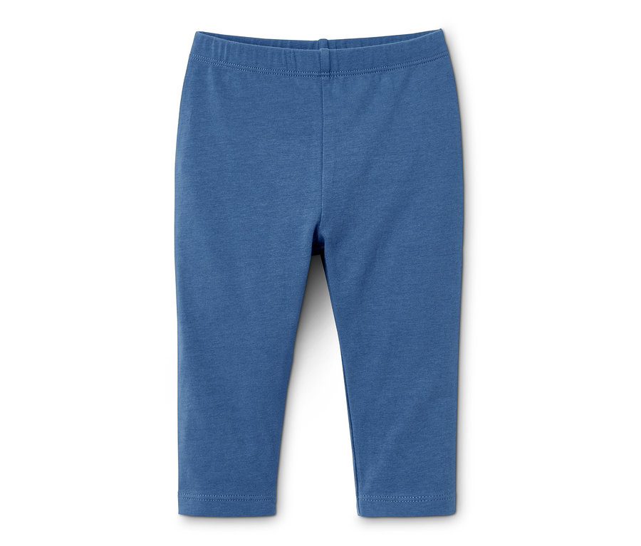 Blaue Leggings aus Bio-Baumwolle.