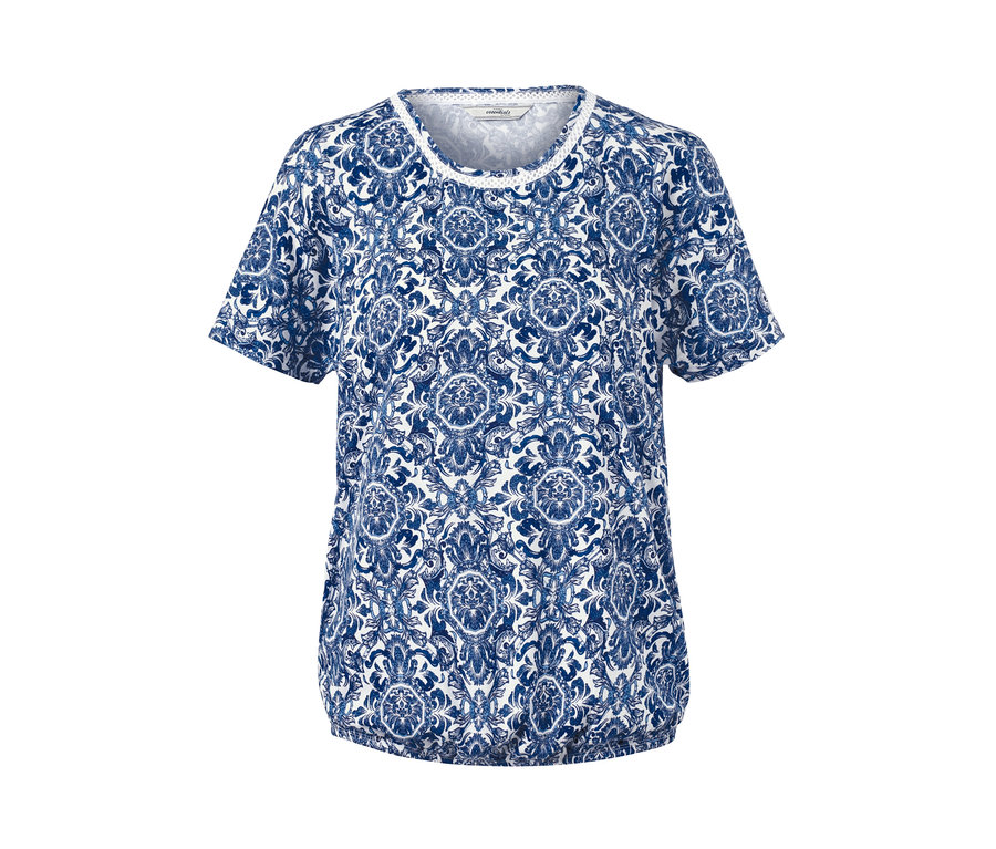 Blaues bedrucktes Blusenshirt.
