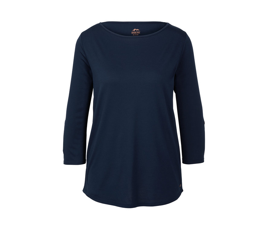 Dunkelblaues Funktionsshirt mit 3/4-Ärmeln.