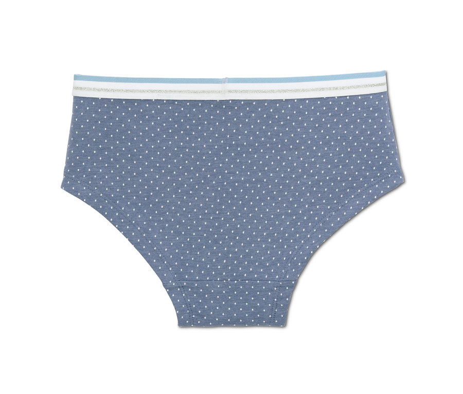 Blaue Mädchen-Pantys mit weißen Punkten, 3 Stk
