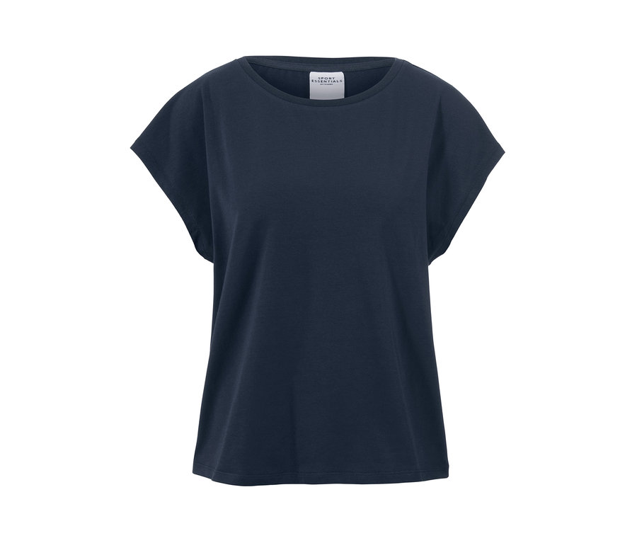 Dunkelblaues Sportshirt.