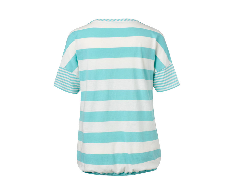 Gestreiftes Blusenshirt in Aqua.
