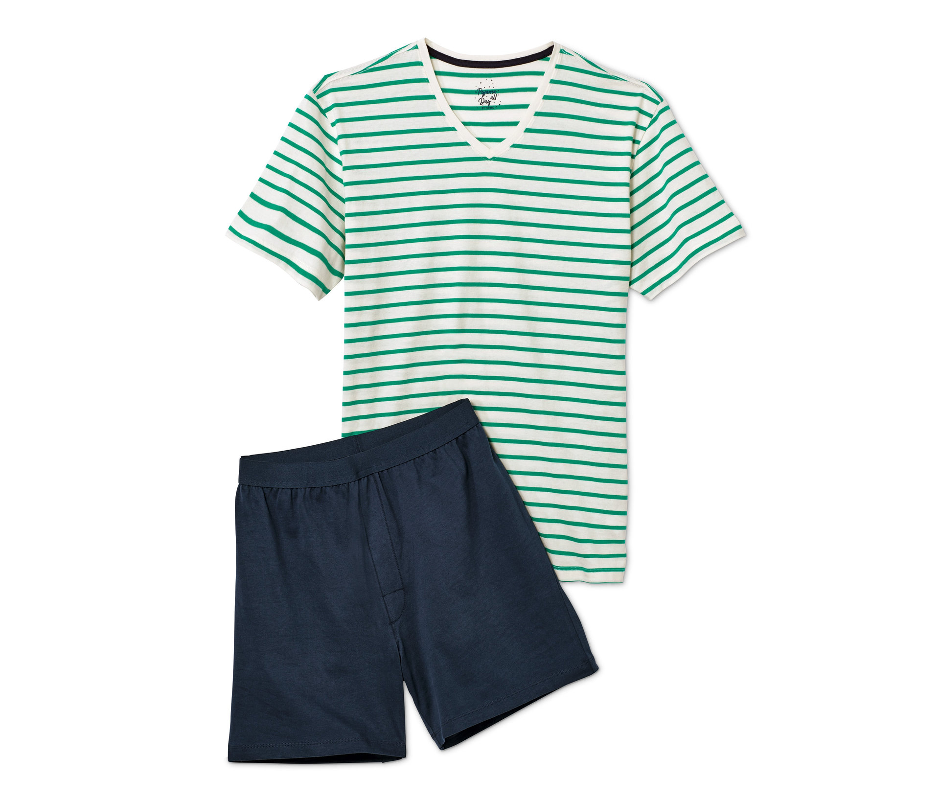Tchibo - Shorty-Pyjama in weicher Single-Jersey-Qualität - Herren - Gr. XL - dunkelblau/gestreift