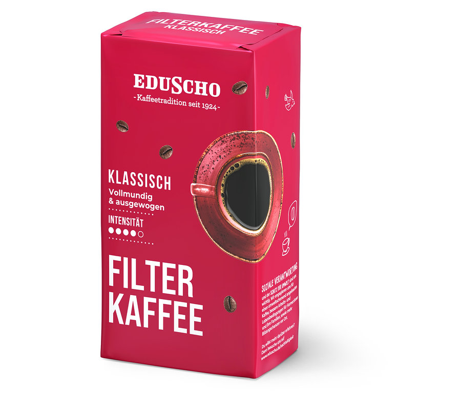 Packung Eduscho Filterkaffee Klassisch gemahlener Kaffee.