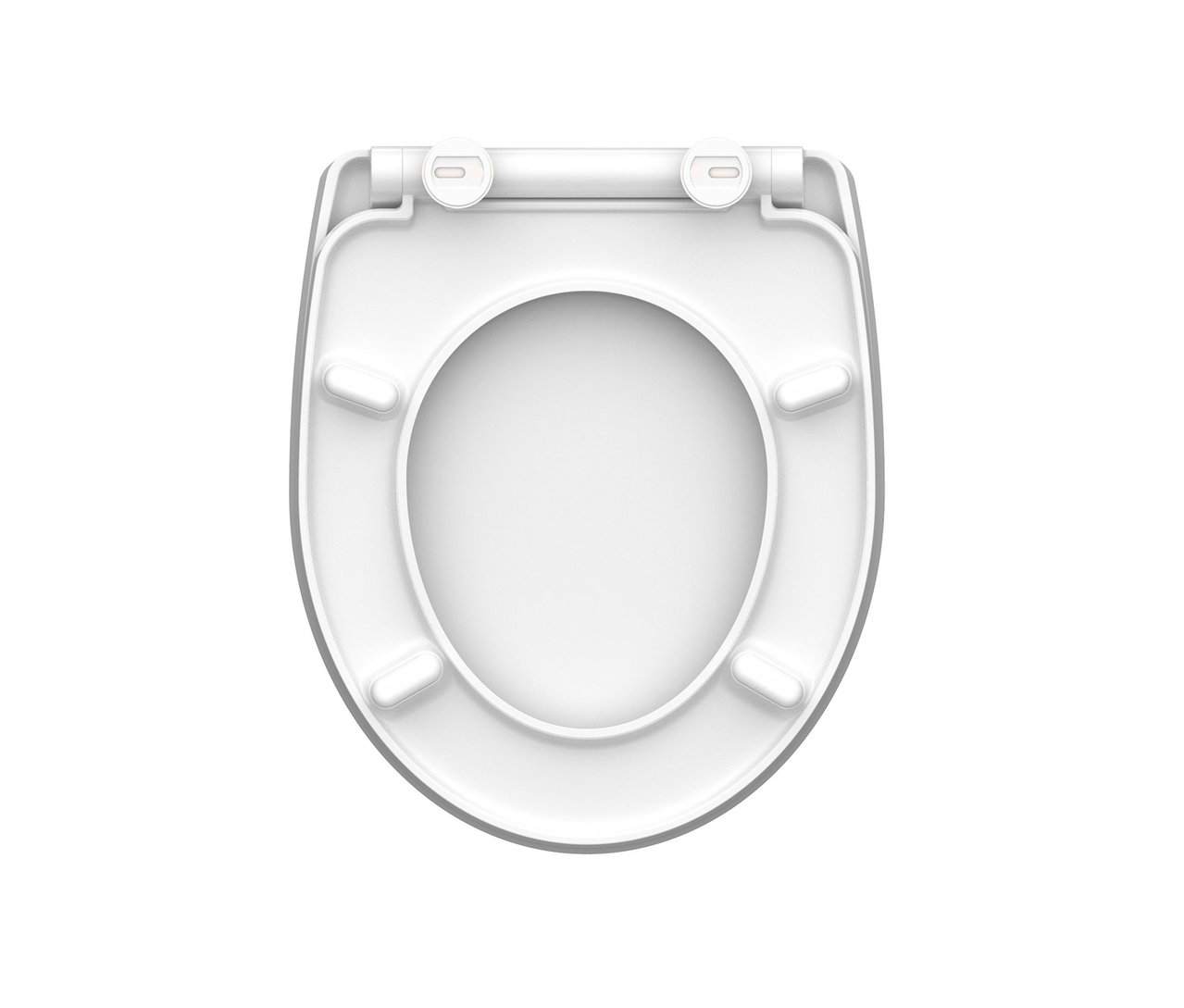 Weißer SCHÜTTE Duroplast-High-Gloss-WC-Sitz »ICEBERG« auf weißem Hintergrund.