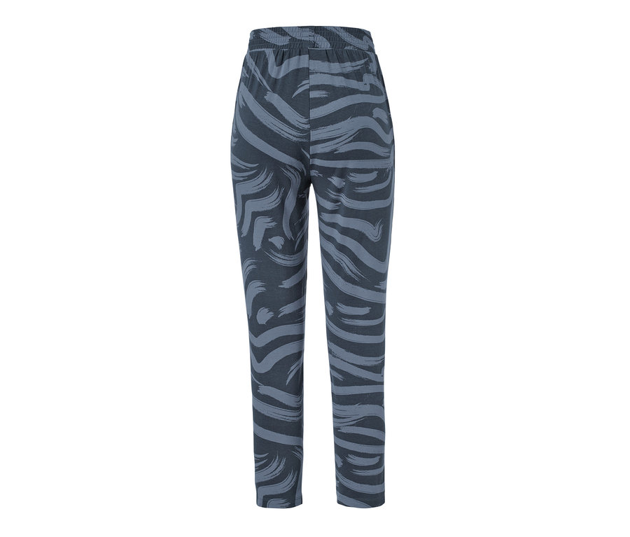 Jersey-Relaxhose mit blauem Muster.