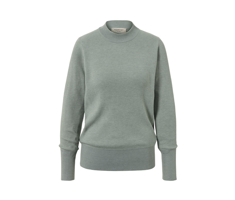 Ein grüner Strickpullover.