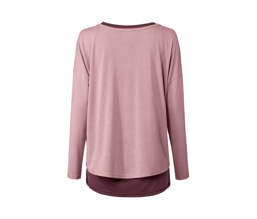Rosa 2-in-1-Sportshirt mit langen Ärmeln.