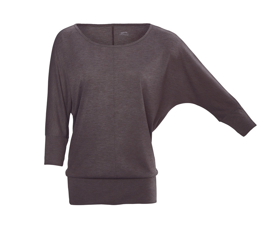 Braunes 3/4-Sport-und-Yogashirt.