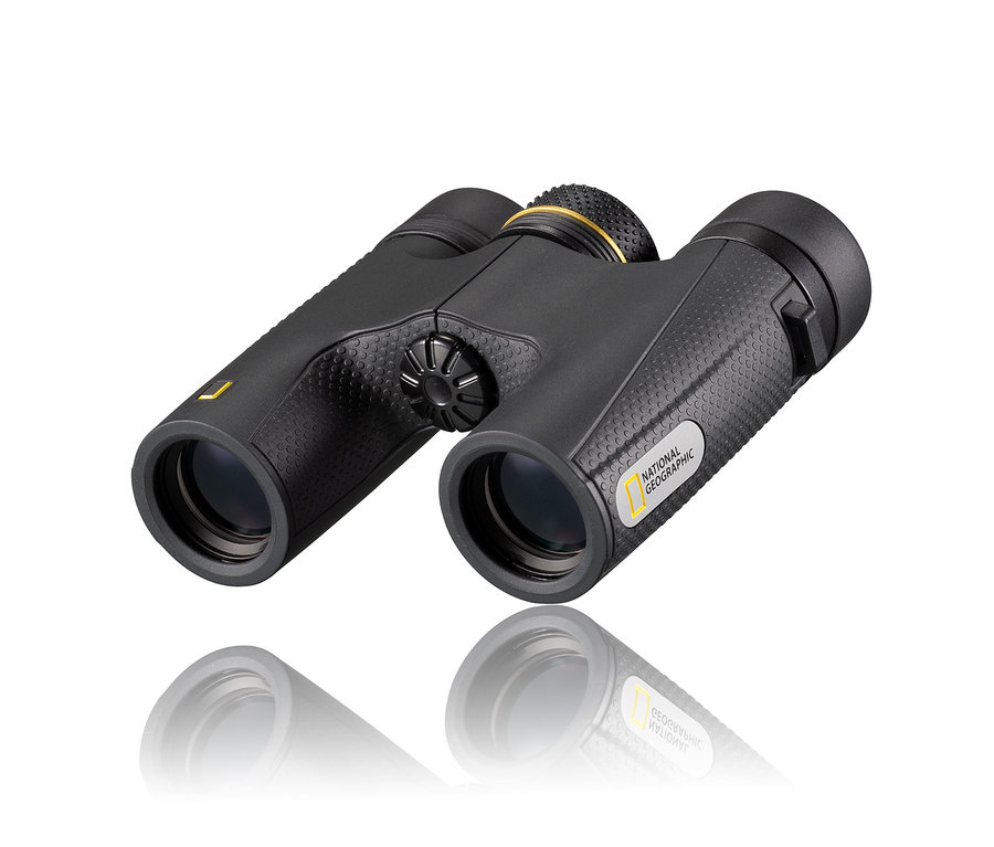 Schwarzes NATIONAL GEOGRAPHIC 10x25-Taschenfernglas mit hochwertigen BaK-4-Prismen.