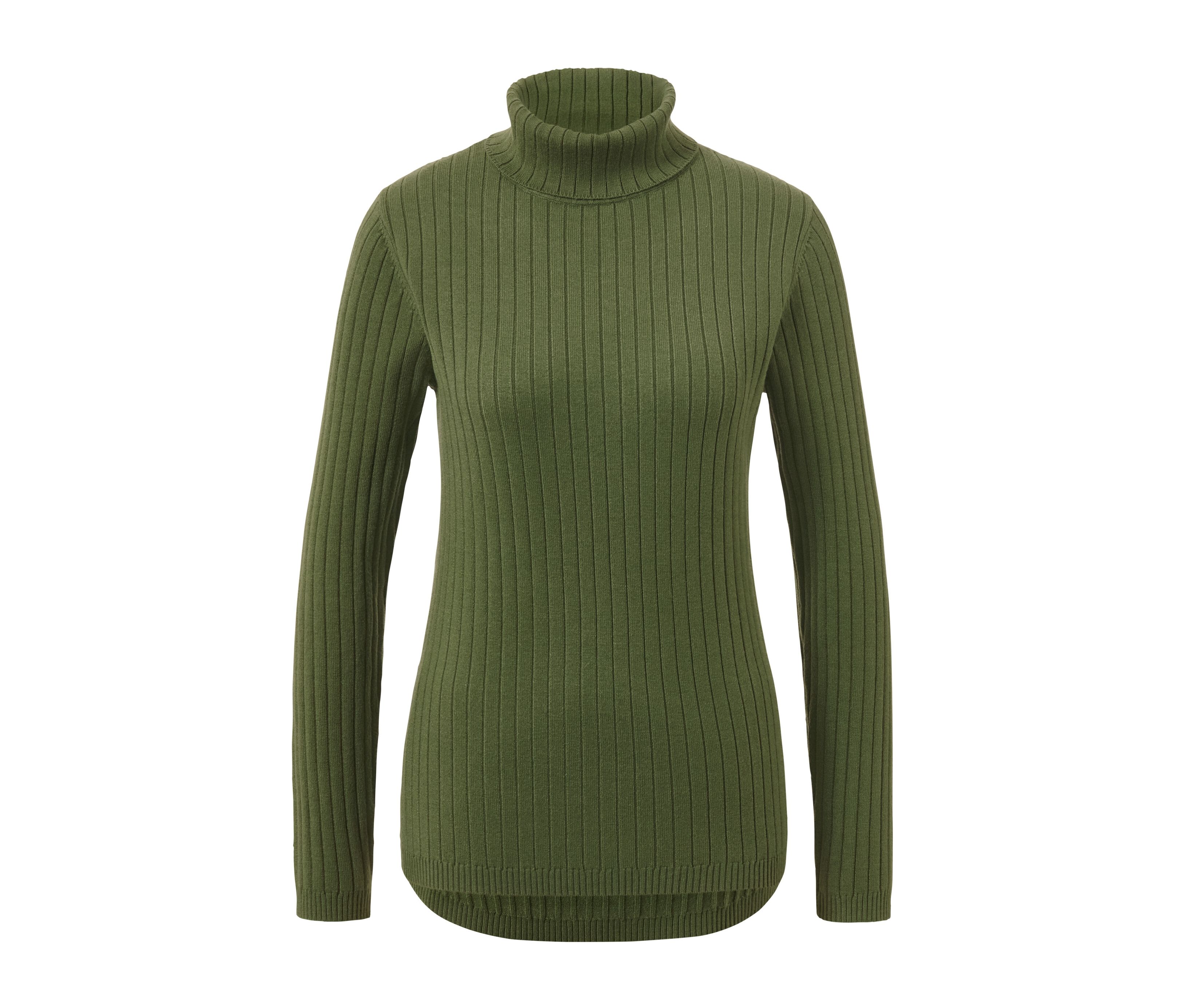 Tchibo - Gerippter Rollkragenpullover - Damen - Gr. XXL - olivgrün