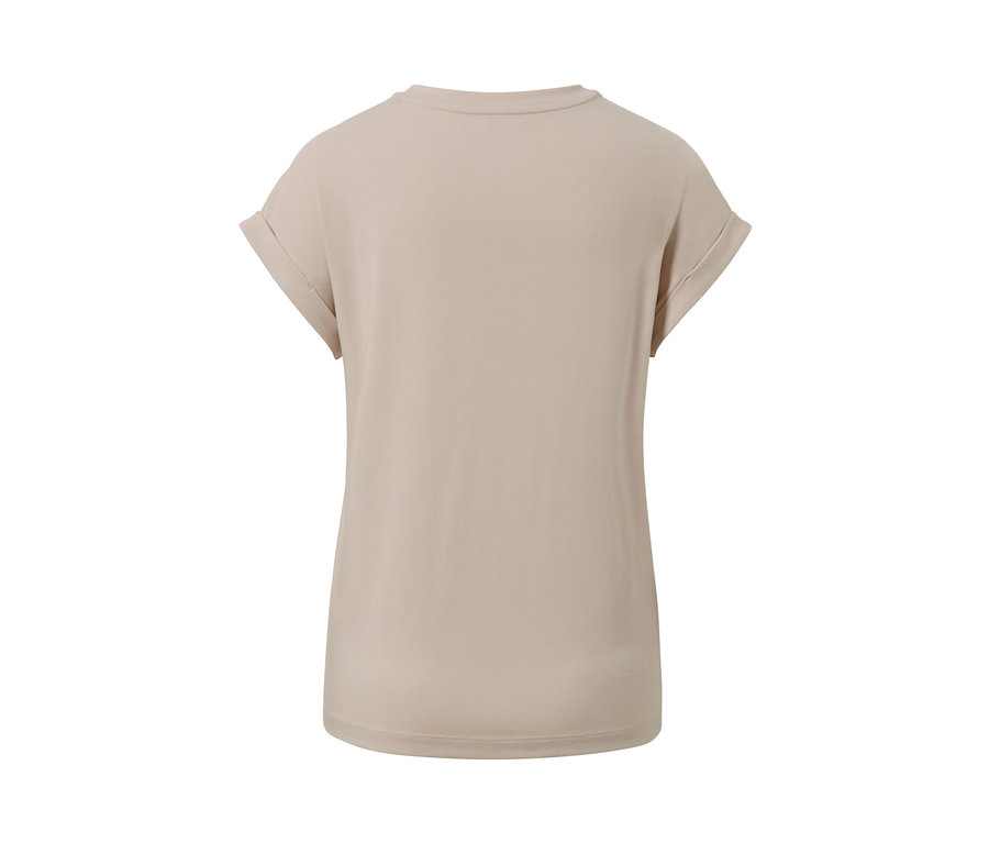 Ein beiges T-Shirt mit Print.