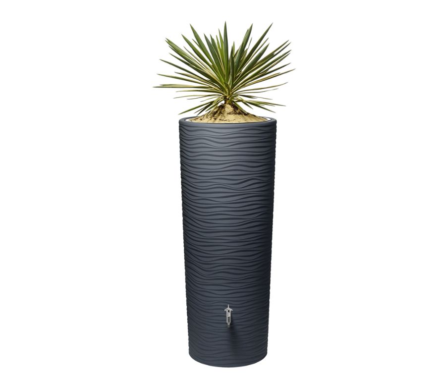 Garantia 2-in-1-Regentonne-Komplett-Set, ca. 350 l, graphit-grau