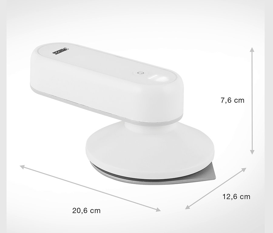 Abmessungen des Akku-Bügeleisens.