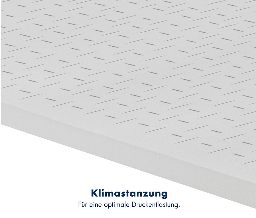 Detail einer weißen irisette® Kaltschaummatratze »Core Duo« mit Klimastanzung.