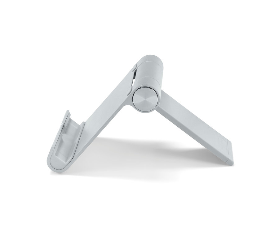 Ein grauer Smartphone-und-Tablet-Ständer.