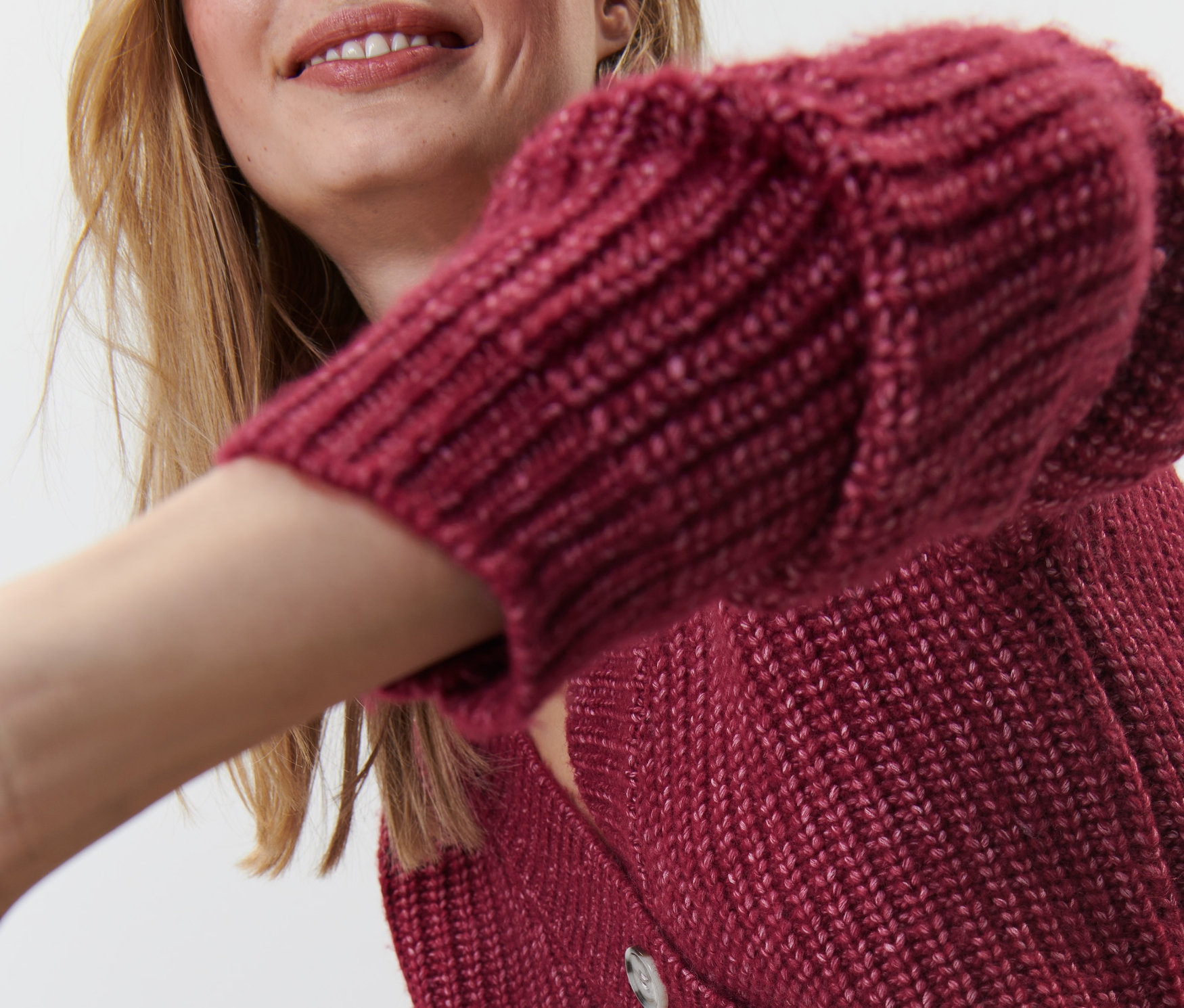 Thumbnail - Tchibo - Grobstrick-Cardigan - Damen - Gr. M - rot