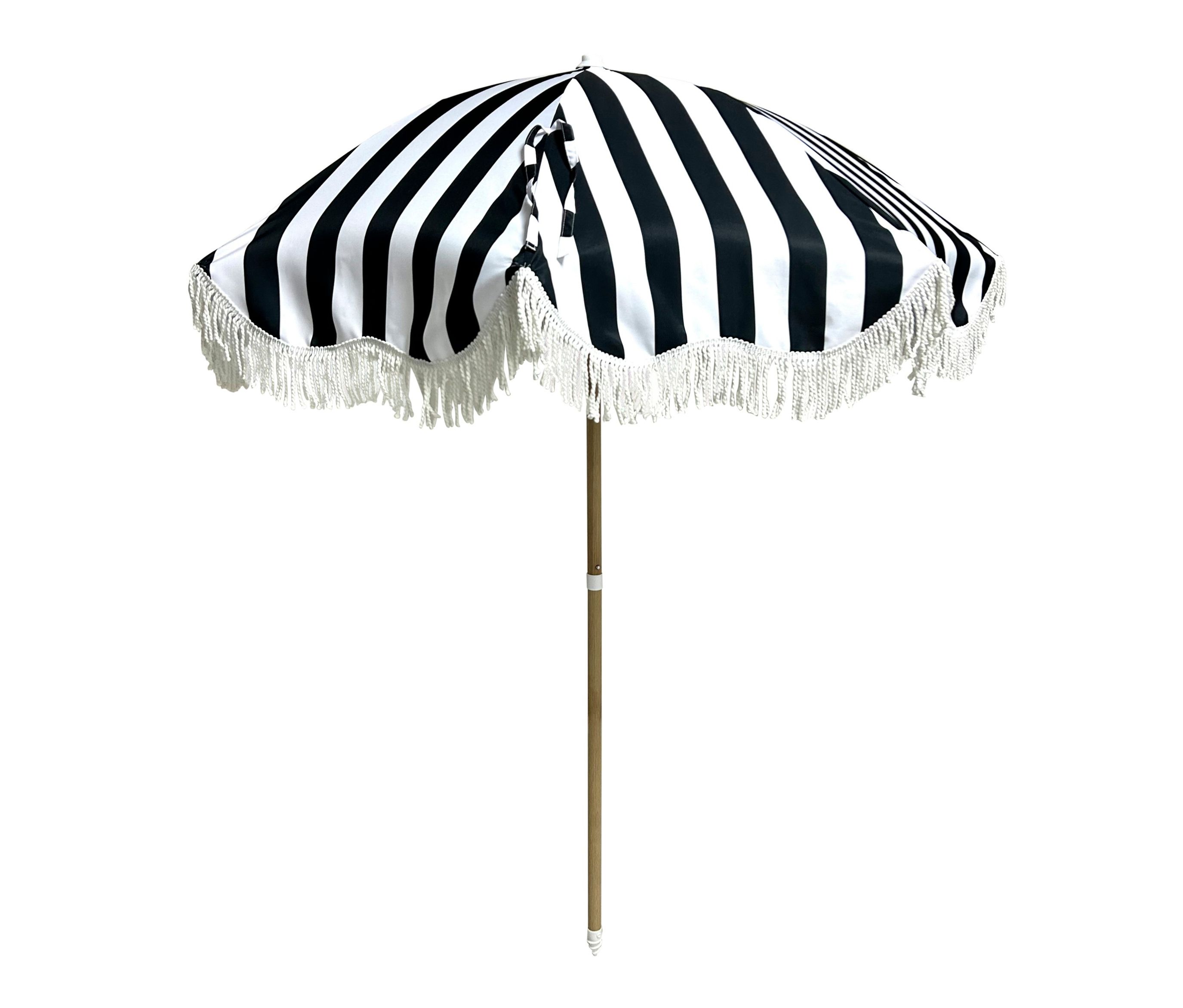 Leco Strand-Sonnenschirm - 125x11x11cm - schwarz - Polyester / Aluminium / Fiberglas