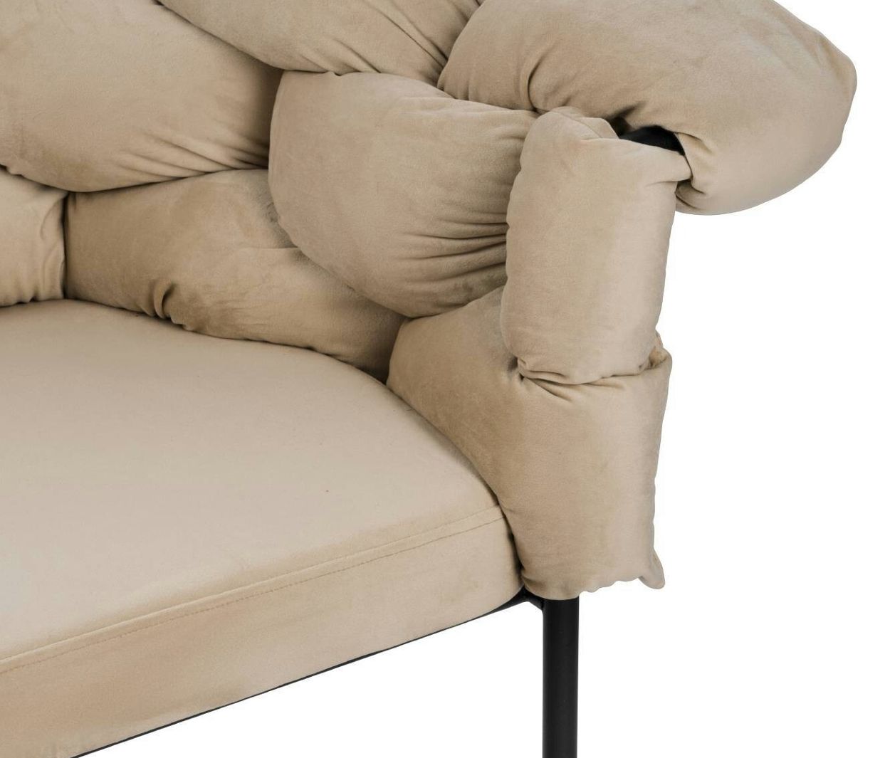 Thumbnail - Eglo 2er-Sofa »Manambolosy« - 130x80x65cm - schwarz - Polyester / Schaumstoff / Metall