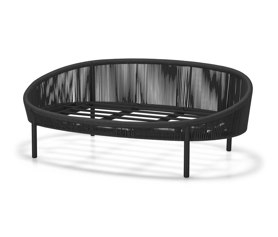 Schwarzes Daybed »Jara« mit Textilgeflecht.