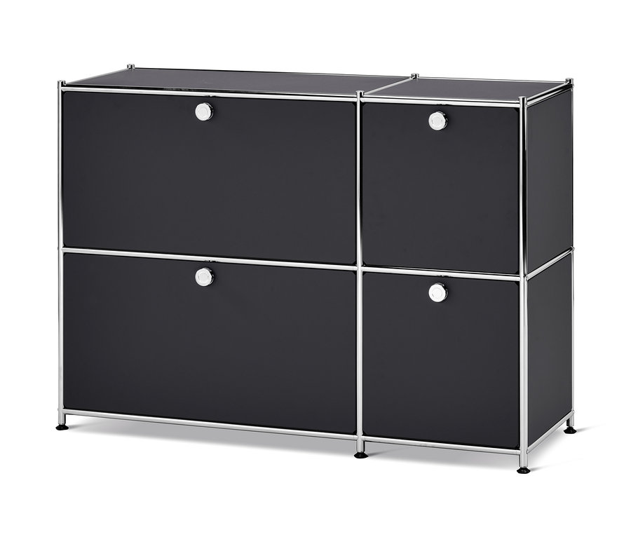 Schwarzes Sideboard »CN3« mit 4 Klappen.