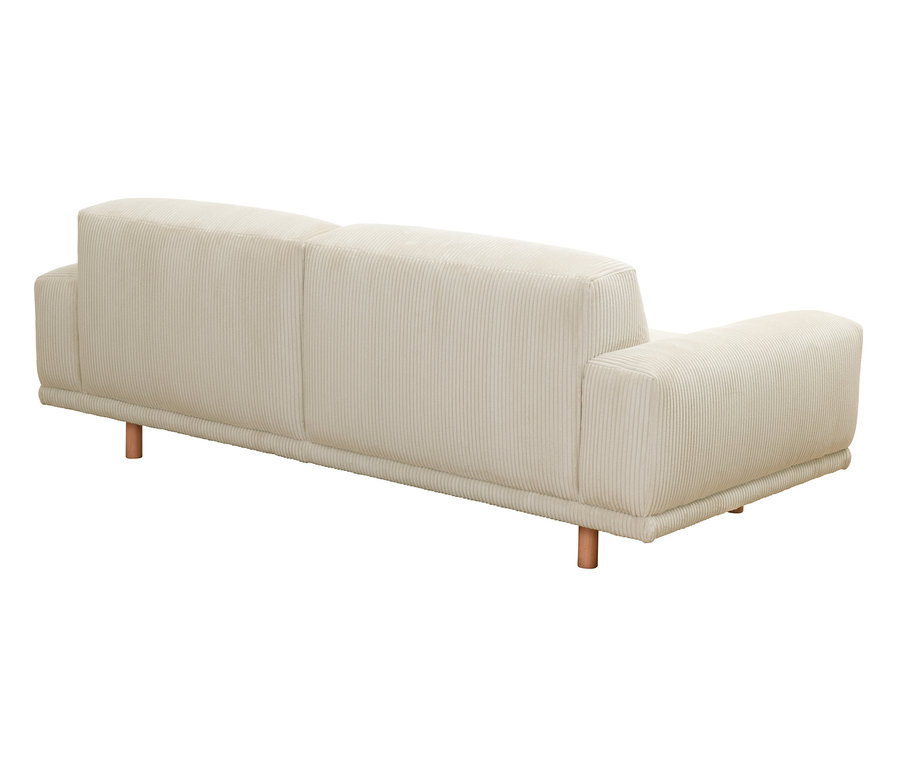 Rückansicht des cremefarbenen 2,5-Sitzer Sofas »Penelope«.
