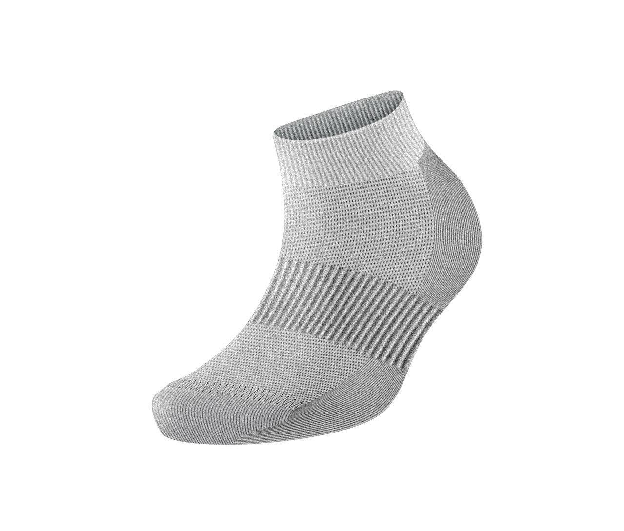 Nahaufnahme einer grauen 2 Paar Funktions-Sportsocken.