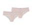 Zwei creme-farbene Brazil-Slips mit Alloverprint und Spitze.