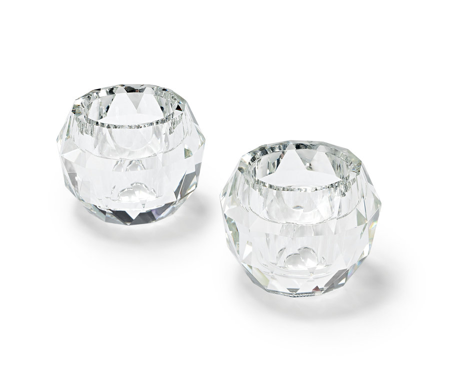 Zwei Glas-Kerzenhalter.