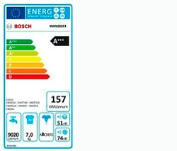 Energieetikett der Bosch-Waschmaschine WAN282F2, A+++, 7 kg, 1400 U/Min.