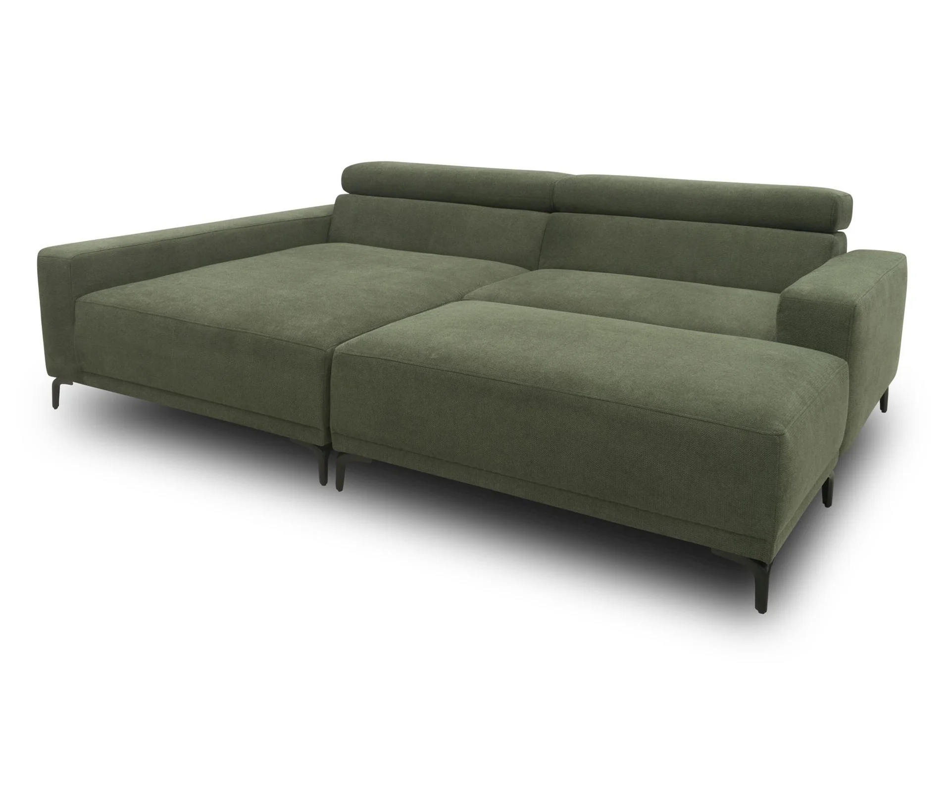 Domo Eck-Schlafsofa »Malmö« mit Hocker - 248x172x72cm - dunkelgrün -