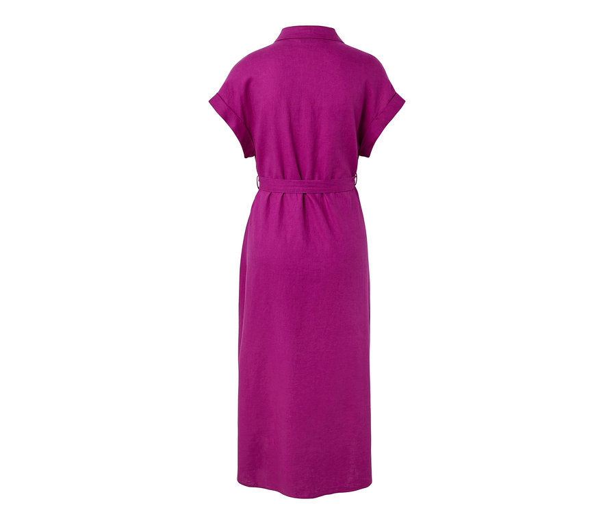 Detailansicht der Rückseite eines Leinenkleids.