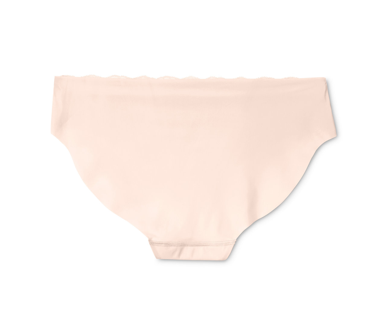 Ein hellrosa Magic-Cut-Slip mit Spitze am oberen Rand.