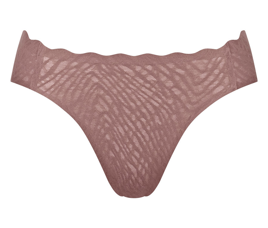 Detailaufnahme des sloggi ZERO Feel Bliss High leg Damenslips in Kakao.