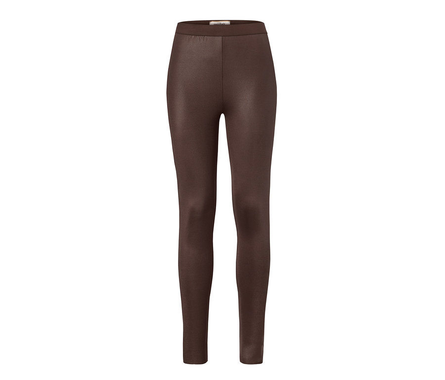 Eine beschichtete Leggings in Braun.