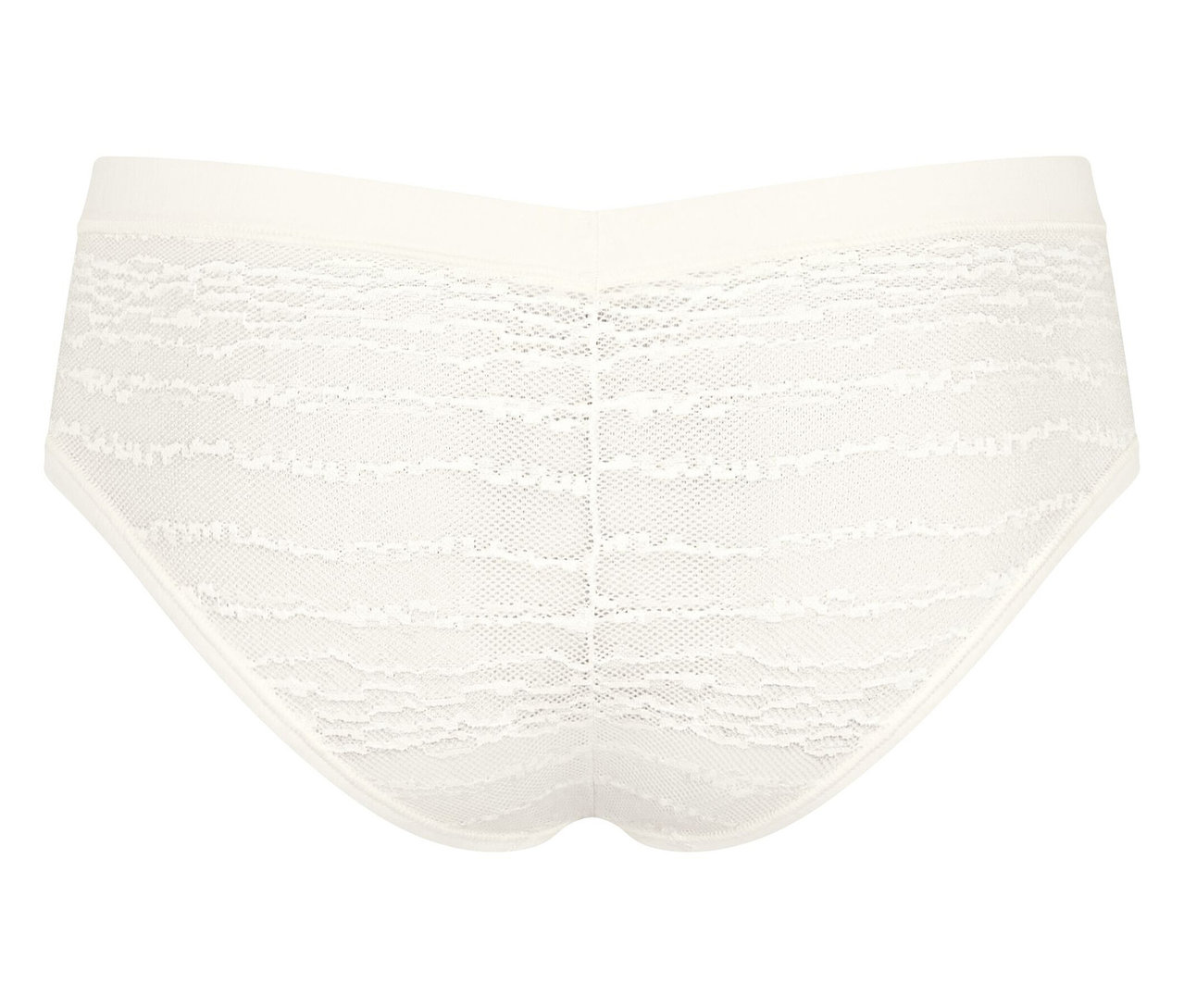 Weißer Damen-Slip mit Spitze.