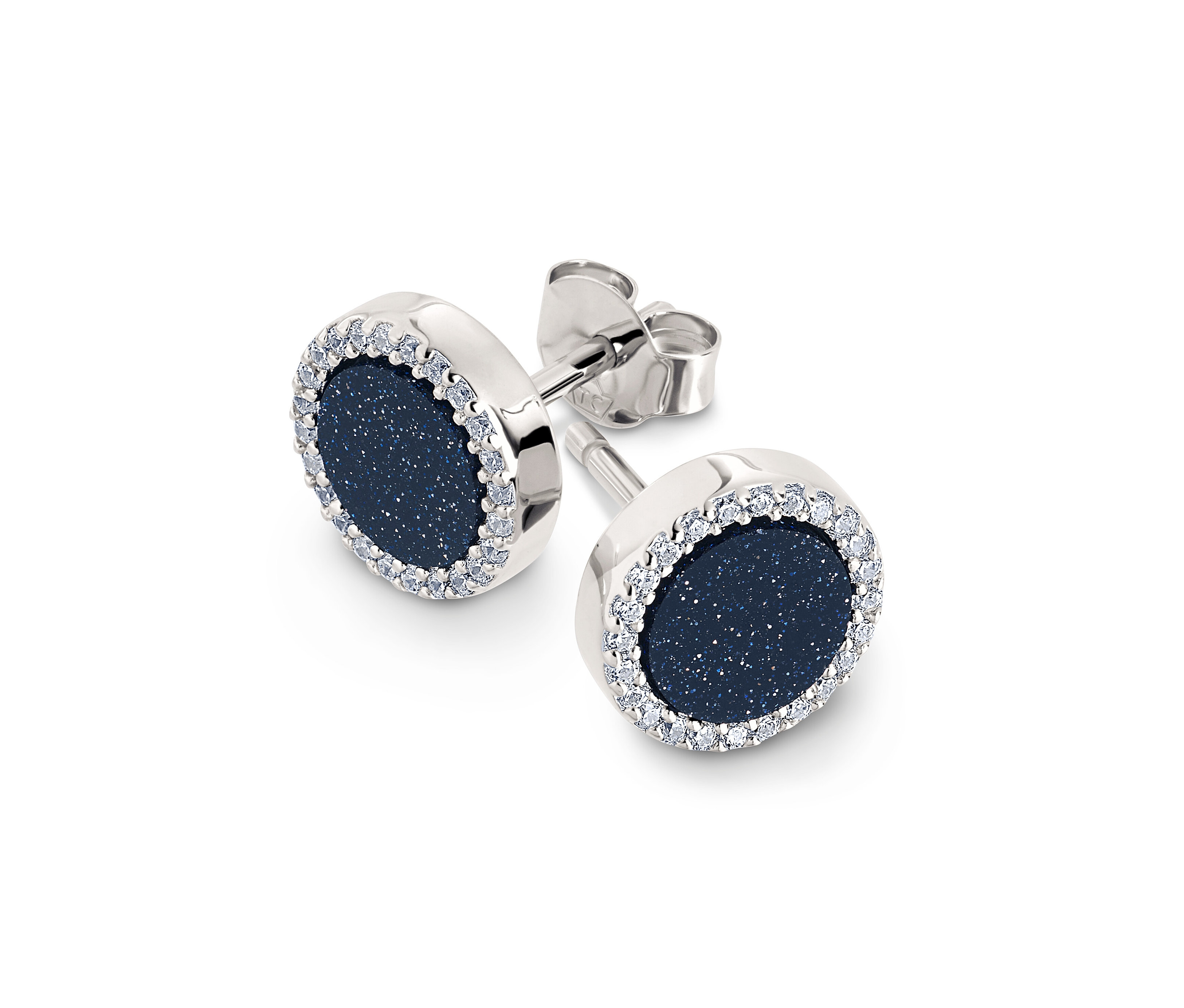 Tchibo - 925 Silber Ohrstecker »Stardust« - schwarz