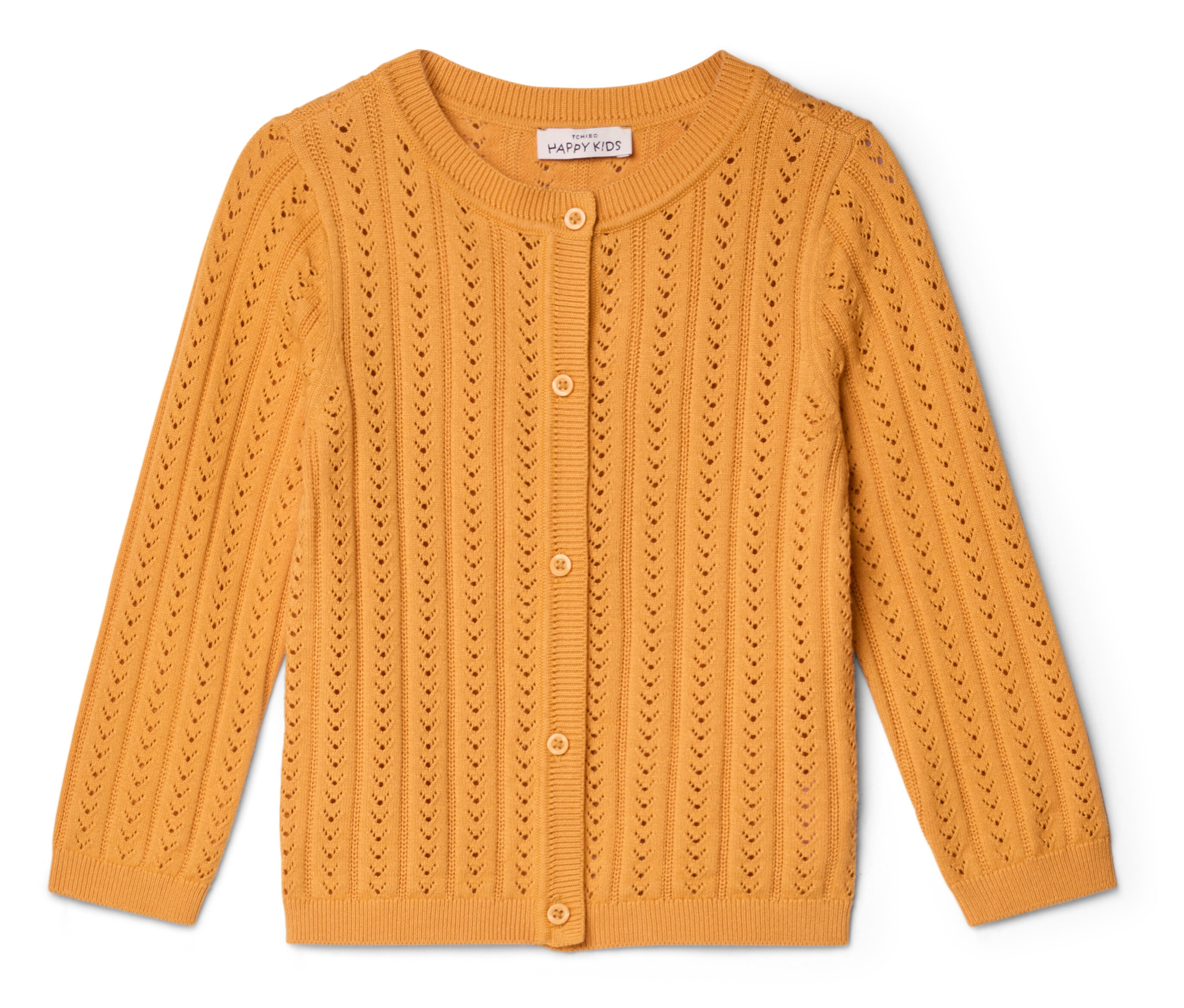 Tchibo - Kinder-Strickjacke - Mädchen - Gr. 110/116 - senfgelb