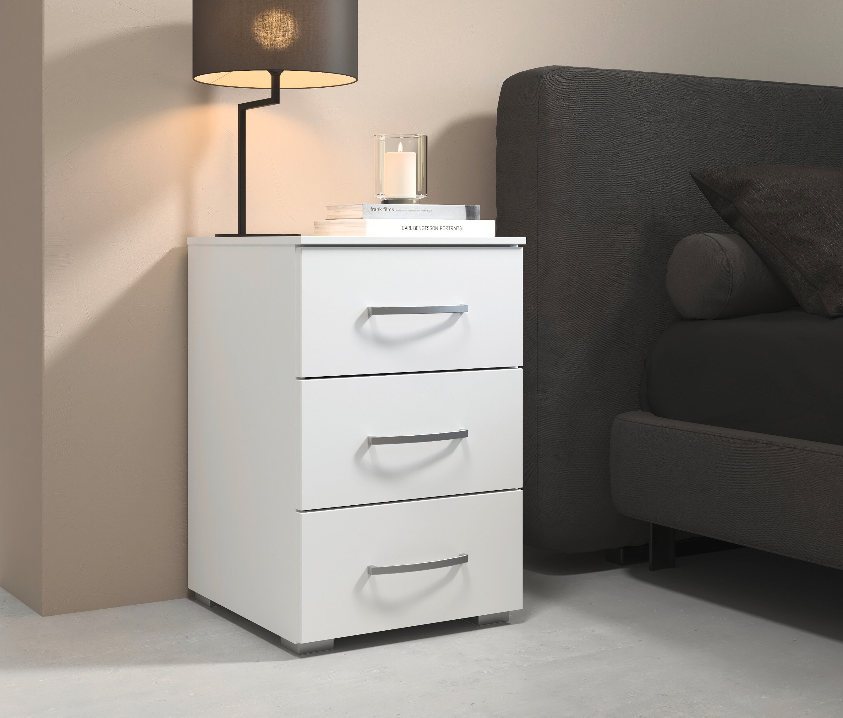 Thumbnail - rauch Nachttisch »Aditio-Box« mit 3 Schubladen - 40x42x61cm - weiß - Holz