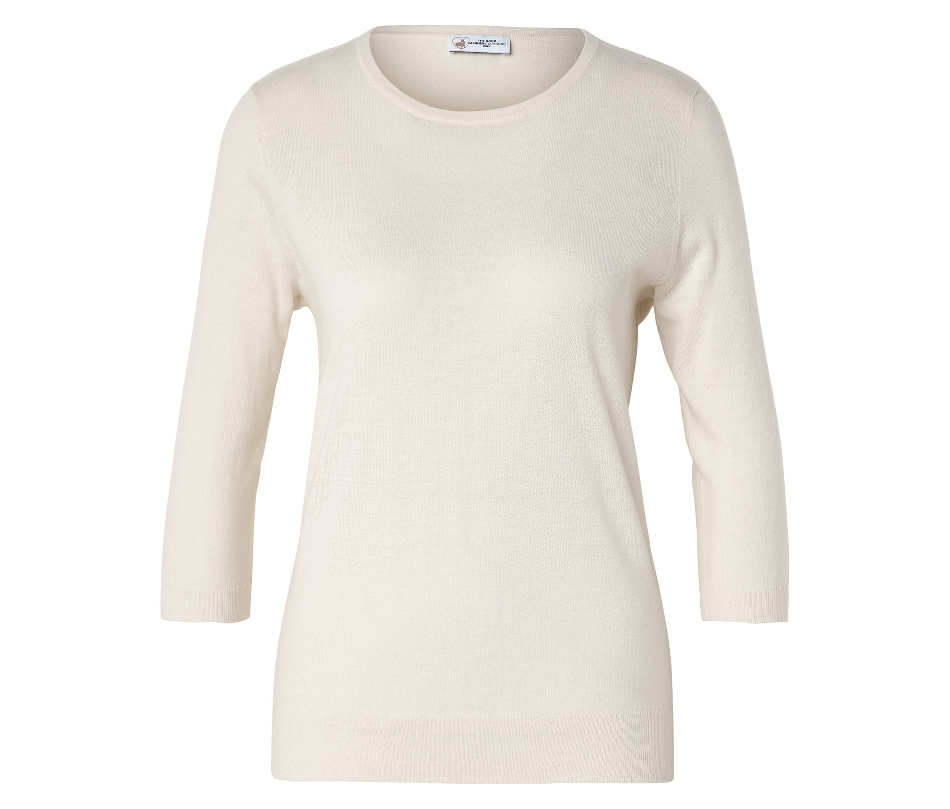 Feinstrickpullover mit Seide - Damen - Gr. M - creme - creme